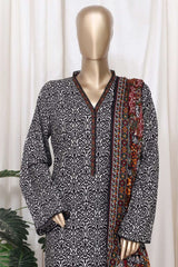 Bin Saeed Stitched 3 Piece Printed Cotton Vol-01 Suit-WC-2371-Black