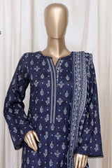 Bin Saeed Stitched 3 Piece Printed Cotton Vol-01 Collection'2025-WC-2374-Blue
