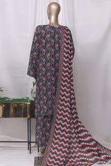 Bin Saeed Stitched 3 Piece Printed Cotton Vol-01 Suit-WC-2378-Black