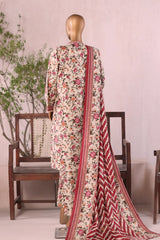 Bin Saeed Stitched 3 Piece Printed Khaddar Vol-03 Collection'2025-WK-2380-Cream