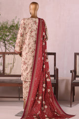 Bin Saeed Stitched 3 Piece Printed Khaddar Vol-03 Suit-WK-2383-Skin
