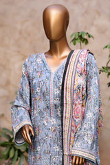 Bin Saeed Stitched 3 Piece Exclusive Printed Khaddar Vol-04 Suit-WK-2395-Green