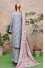 Bin Saeed Stitched 3 Piece Exclusive Printed Khaddar Vol-04 Suit-WK-2395-Green