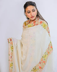 Ayla Studio Embroidered Pashmina Shawl-Luana