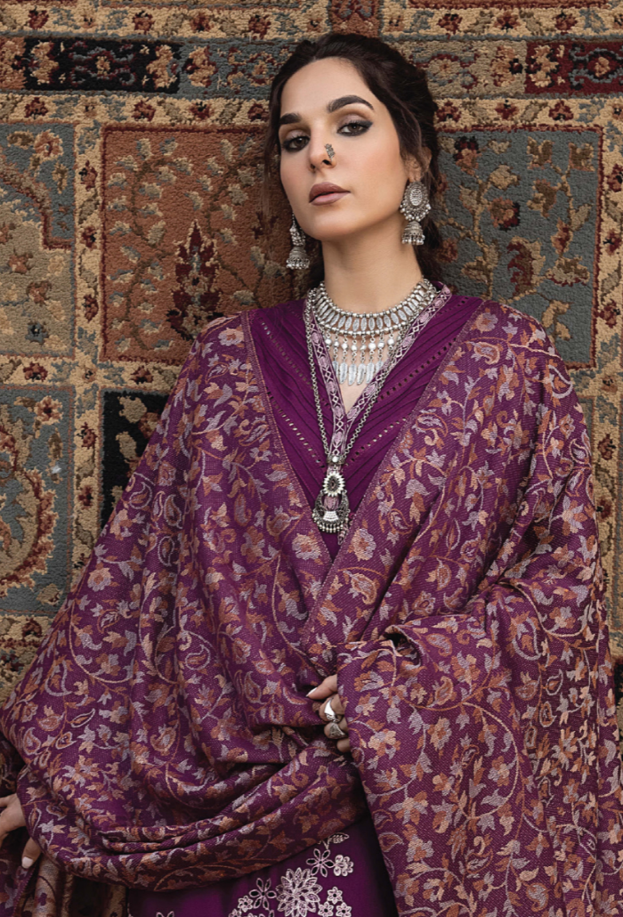 Denara By Humdum Unstitched 3 Piece Winter Shawl Collection'2024