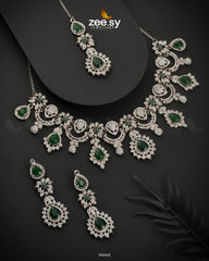 Chrysanthemum Necklace Green - Zeesy Jewellery