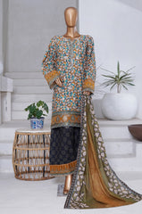 Bin Saeed Stitched 3 Piece Exclusive Emb Chikankari Cotton Suit-WC-2412-Green