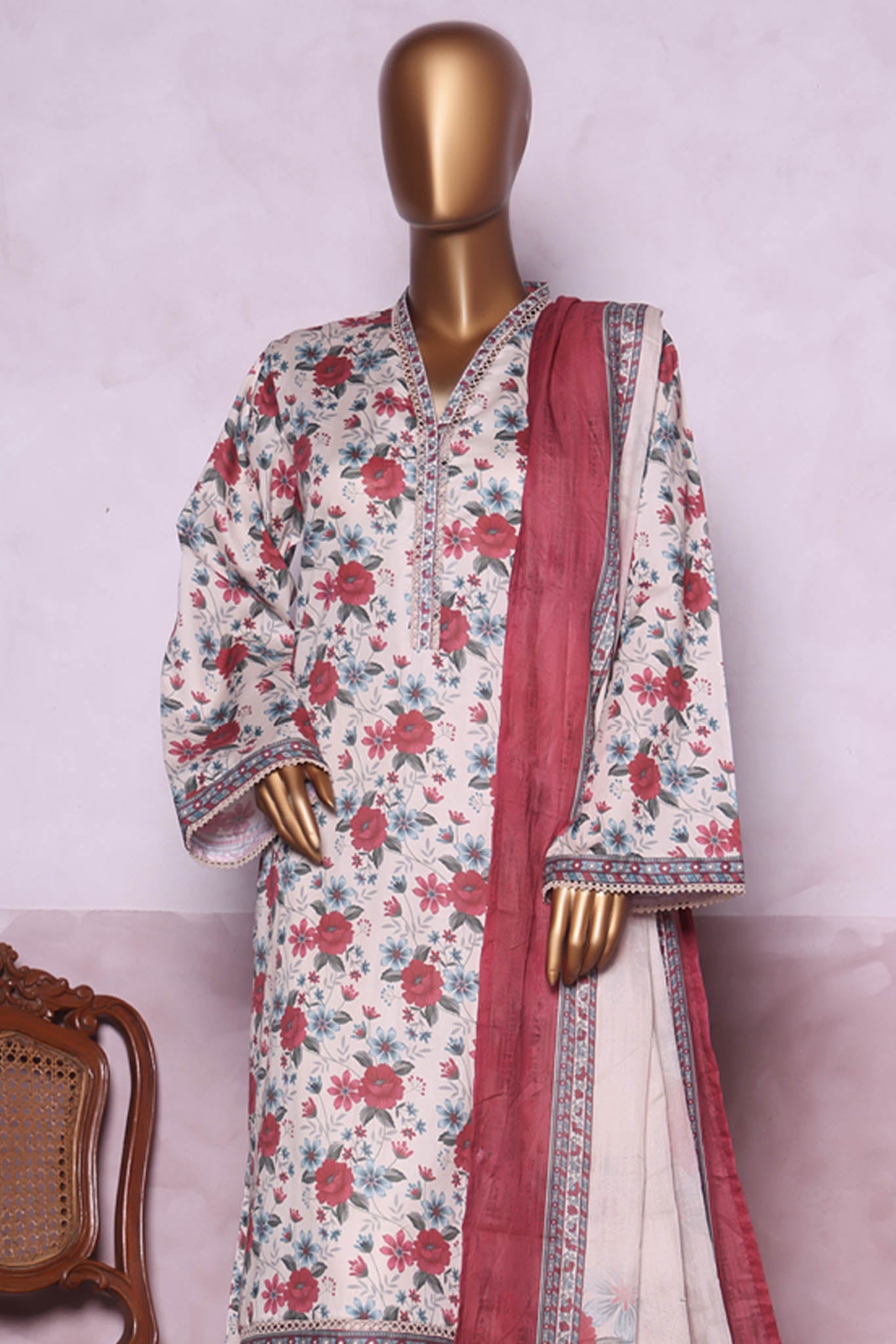 Bin Saeed Stitched 3 Piece Printed Cotton Vol-03 Collection'2025-WC-2413-Skin