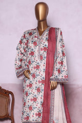 Bin Saeed Stitched 3 Piece Printed Cotton Vol-03 Suit-WC-2413-Skin