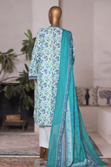 Bin Saeed Stitched 3 Piece Printed Cotton Vol-03 Suit-WC-2415-Ferozi