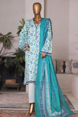 Bin Saeed Stitched 3 Piece Printed Cotton Vol-03 Collection'2025-WC-2415-Ferozi