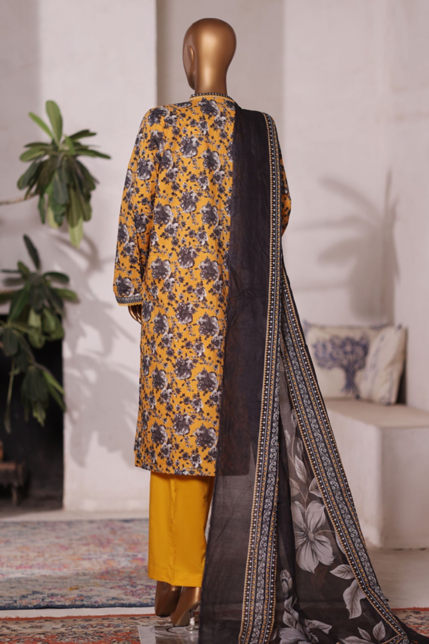 Bin Saeed Stitched 3 Piece Printed Cotton Vol-03 Collection'2025-WC-2416-Yellow