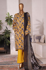 Bin Saeed Stitched 3 Piece Printed Cotton Vol-03 Collection'2025-WC-2416-Yellow