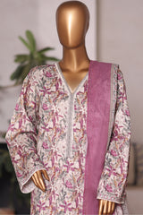 Bin Saeed Stitched 3 Piece Printed Cotton Vol-03 Suit-WC-2417-Skin