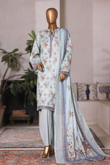 Bin Saeed Stitched 3 Piece Printed Cotton Vol-03 Collection'2025-WC-2418-Ferozi