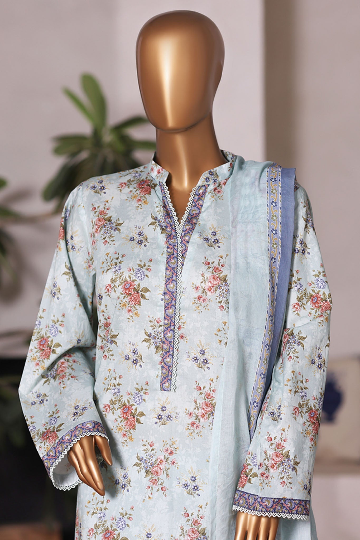 Bin Saeed Stitched 3 Piece Printed Cotton Vol-03 Collection'2025-WC-2418-Ferozi