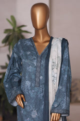 Bin Saeed Stitched 3 Piece Printed Cotton Vol-03 Suit-WC-2419-Blue