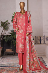 Bin Saeed Stitched 3 Piece Printed Cotton Vol-03 Collection'2025-WC-2420-Orange