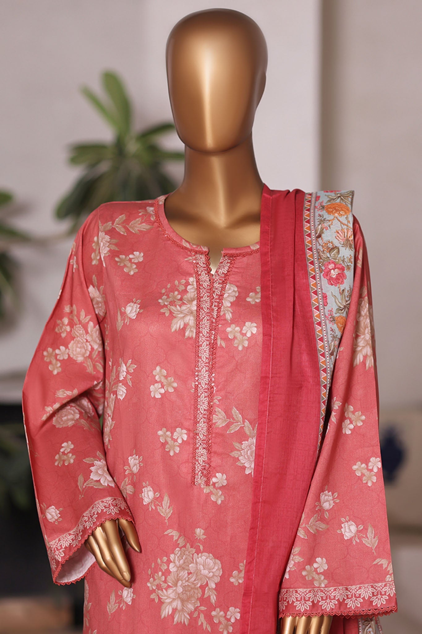 Bin Saeed Stitched 3 Piece Printed Cotton Vol-03 Collection'2025-WC-2420-Orange