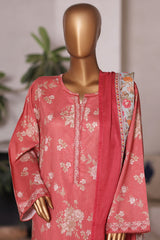 Bin Saeed Stitched 3 Piece Printed Cotton Vol-03 Suit-WC-2420-Orange