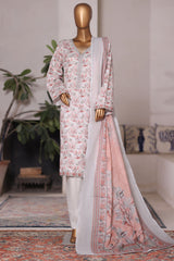 Bin Saeed Stitched 3 Piece Printed Cotton Vol-03 Collection'2025-WC-2421-White
