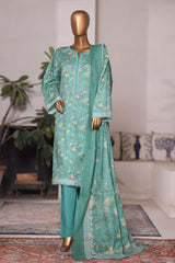 Bin Saeed Stitched 3 Piece Printed Cotton Vol-03 Collection'2025-WC-2423-Green