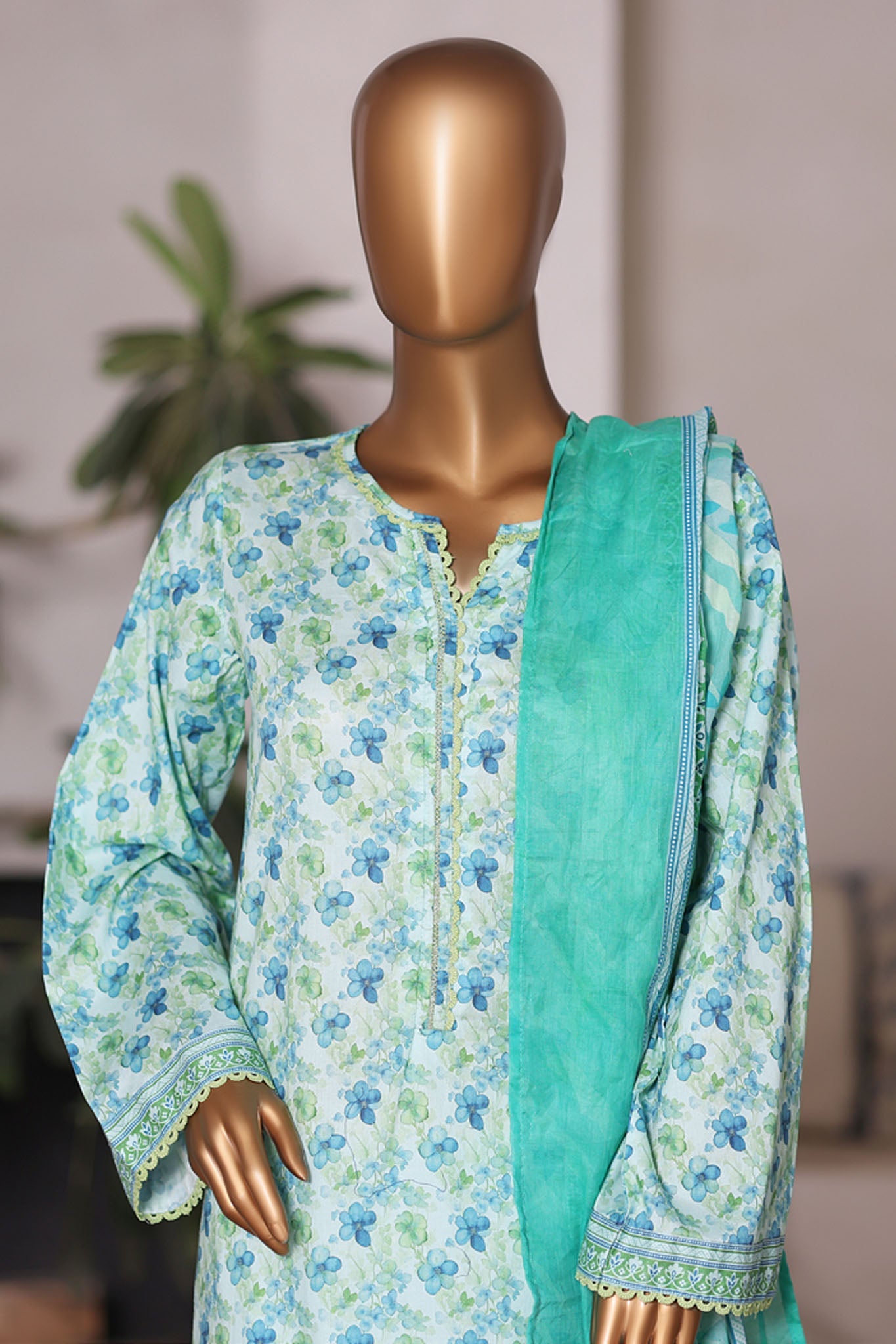Bin Saeed Stitched 3 Piece Printed Cotton Vol-03 Collection'2025-WC-2424-Ferozi