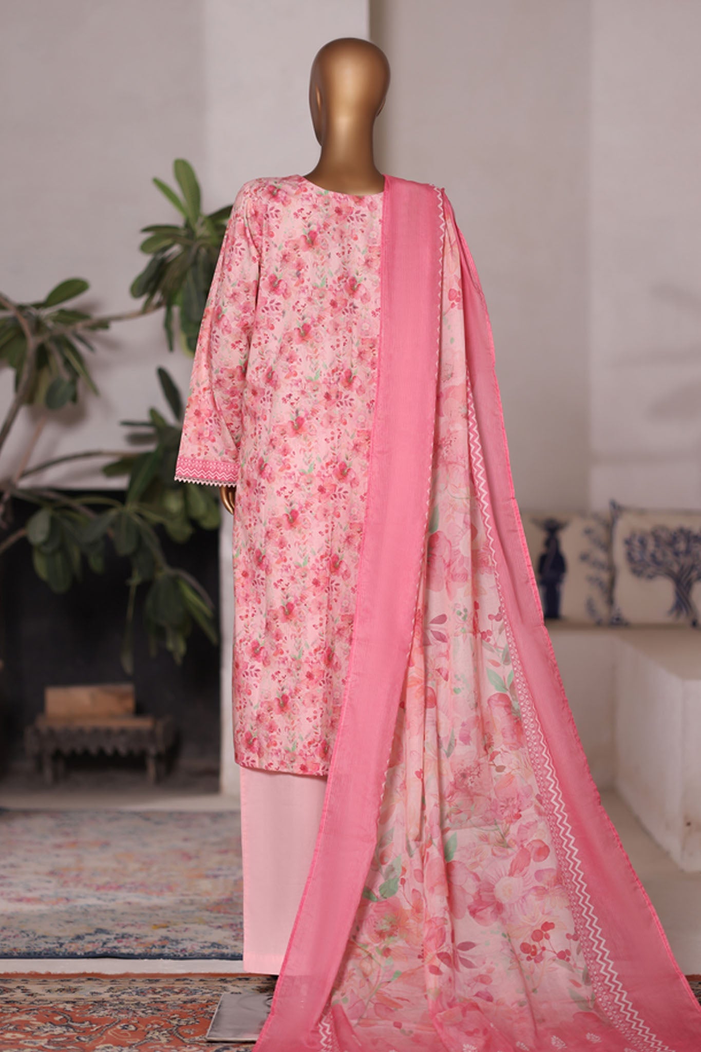 Bin Saeed Stitched 3 Piece Printed Cotton Vol-03 Collection'2025-WC-2426-Pink
