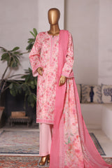 Bin Saeed Stitched 3 Piece Printed Cotton Vol-03 Collection'2025-WC-2426-Pink