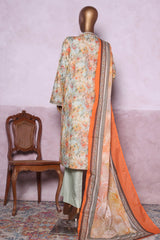 Bin Saeed Stitched 3 Piece Printed Cotton Vol-03 Collection'2025-WC-2427-Orange