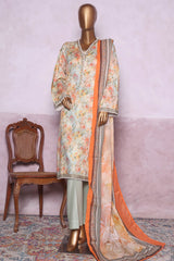 Bin Saeed Stitched 3 Piece Printed Cotton Vol-03 Collection'2025-WC-2427-Orange
