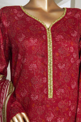 Bin Saeed Stitched 3 Piece Printed Lawn Suit-NSM-2429-Brown