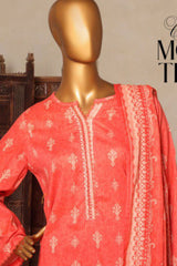 Bin Saeed Stitched 3 Piece Printed Lawn Suit-NSM-2430-Orange
