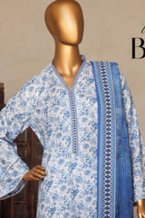 Bin Saeed Stitched 3 Piece Printed Lawn Suit-NSM-2431-Blue