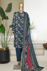 Bin Saeed Stitched 3 Piece Printed Lawn Suit-NSM-2434-Blue