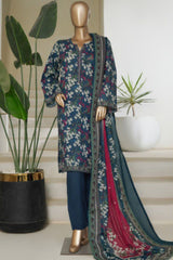 Bin Saeed Stitched 3 Piece Printed Lawn Suit-NSM-2434-Blue