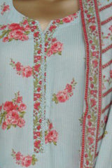 Bin Saeed Stitched 3 Piece Printed Lawn Suit-NSM-2436-Ferozi