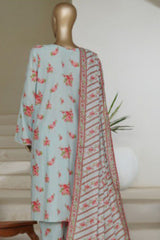 Bin Saeed Stitched 3 Piece Printed Lawn Suit-NSM-2436-Ferozi