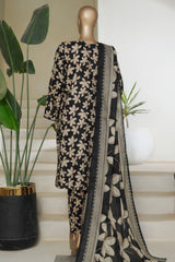 Bin Saeed Stitched 3 Piece Printed Lawn Suit-NSM-2437-Black