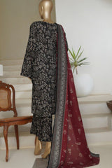 Bin Saeed Stitched 3 Piece Printed Lawn Suit-NSM-2440-Black