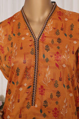 Bin Saeed Stitched 3 Piece Printed Lawn Suit-NSM-2442-Mustard