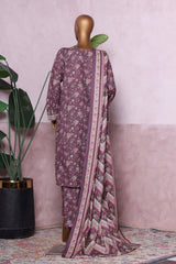 Bin Saeed Stitched 3 Piece Exclusive Printed Khaddar Vol-06 Suit-WK-2448-Angori
