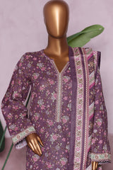 Bin Saeed Stitched 3 Piece Exclusive Printed Khaddar Vol-06 Suit-WK-2448-Angori