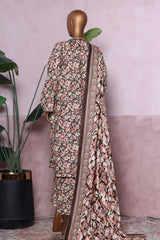 Bin Saeed Stitched 3 Piece Exclusive Printed Khaddar Vol-06 Suit-WK-2450-Black