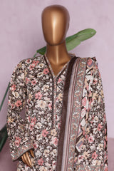 Bin Saeed Stitched 3 Piece Exclusive Printed Khaddar Vol-06 Suit-WK-2450-Black