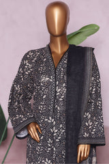 Bin Saeed Stitched 3 Piece Exclusive Printed Khaddar Vol-06 Collection'2025-WK-2453-Black