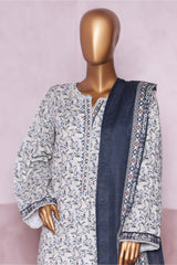 Bin Saeed Stitched 3 Piece Exclusive Printed Khaddar Vol-06 Suit-WK-2457-Gray