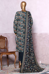 Bin Saeed Stitched 3 Piece Exclusive Printed Khaddar Vol-06 Suit-WK-2460-Green