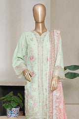 Bin Saeed Stitched 3 Piece Luxury Plain Cotton With Emb Printed Back Collection'2025-NSM-2474-Green