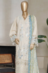 Bin Saeed Stitched 3 Piece Luxury Plain Cotton With Emb Printed Back Collection'2025-NSM-2476-Skin